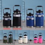 China to USA Sea freight 28 Days 1600ml / 2100ml Large Capacity Stainless Steel Water Bottle with Handle, Powder Coated Outdoor Sports Tumbler, Blank for Laser Engraving