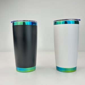 China to USA Sea freight 28 Days 20oz Green mirror plated coffee tumblers with magnetic lids Blank Cold Powder Coated Vacuum Stainless Steel Tumbler, Laser Engravable & UV Printable