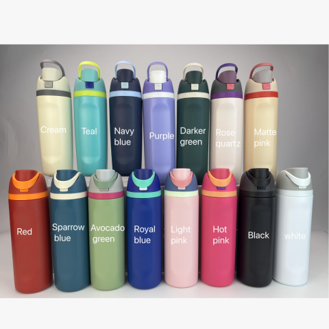 China to USA Sea freight 28 Days 12oz/16oz/19oz/24oz/28oz/32oz New 2in1 water bottles Laser Engravable Powder Coat Vacuum Tumbler