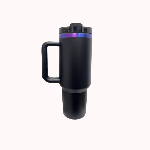 (20 pcs ) US Warehouse 2-7 Day 40oz Chroma burshed (blue and purple) tumbler with handle H2.0 Blank Stainless Steel Vacuum Cup with Powder Coating, Suitable for Laser Engraving