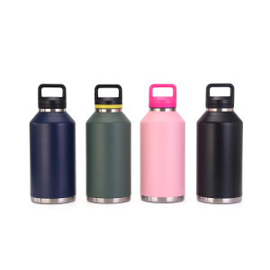 China to USA Sea freight 28 Days Powder Coated Stainless Steel Water Bottle, Laser Engraving Blank, 46oz & 64oz Insulated Vacuum Flask with Carry Handle, Custom Blank Tumbler for DIY Engraving